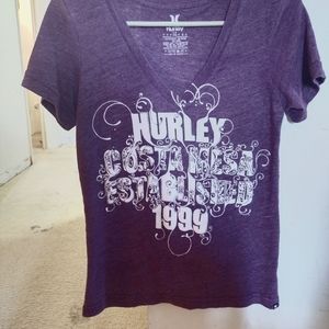 Purple v neck Hurley top